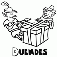 Colorear los duendes de papá noel