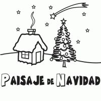 Colorear un paisaje navideño