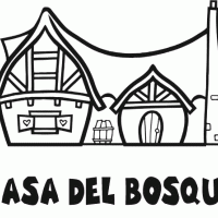 Colorear una casa en el bosque