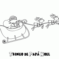 Trineo de papá noel para colorear