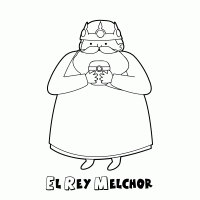 El rey melchor para colorear