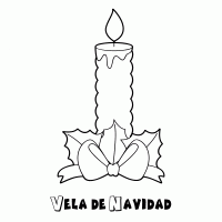 Vela de navidad para colorear