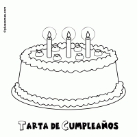 Tarta de cumpleaños para colorear