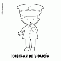 Colorear un disfraz de policía