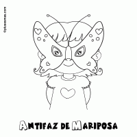 Colorear un antifaz de mariposa