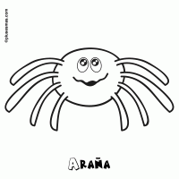 Colorear una araña de halloween