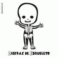 Colorear un disfraz de esqueleto