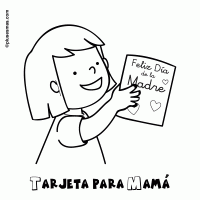 Colorear tarjeta para mamá