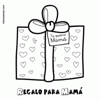 Colorear regalo para mamá