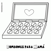 Colorear caja de bombones para mamá