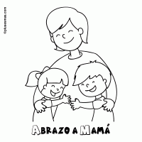Colorear abrazo a mamá