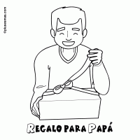 Papá abriendo un regalo