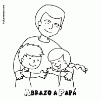 Colorear abrazo a papá