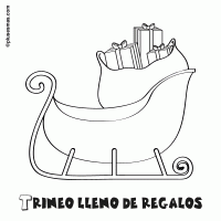 Colorear trineo lleno de regalos