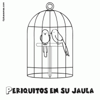 Colorar un pequito en su jaula