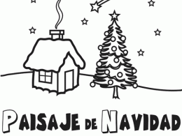 Colorear un paisaje navideño