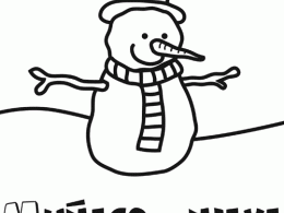 Colorea un muñeco de nieve con bufanda