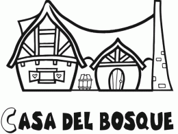 Colorear una casa en el bosque