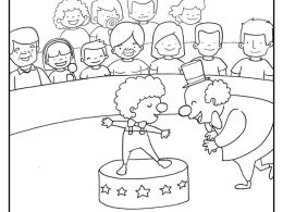Colorear abuelos en el circo con sus nietos