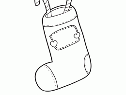 Calcetín para los regalos para colorear