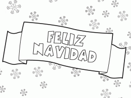 Cartel de feliz navidad para colorear