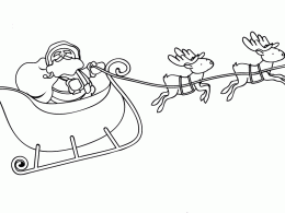 Trineo de papá noel para colorear