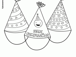 Gorros de cumpleaños para colorear