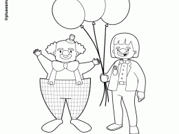 Payasos de cumpleaños para colorear