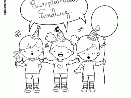 Colorear cantar el cumpleaños feliz