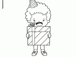 Sorpresa de cumpleaños para colorear