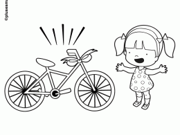 Bicicleta de regalo para colorear