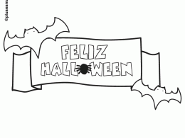 Colorear pancarta de feliz halloween