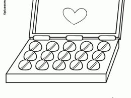 Colorear caja de bombones para mamá