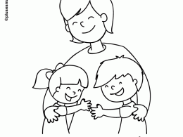 Colorear abrazo a mamá