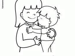 Colorear beso a mamá