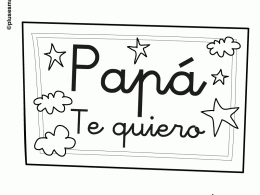 Colorear cartel 'Papá, te quiero'