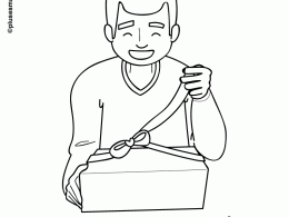 Papá abriendo un regalo