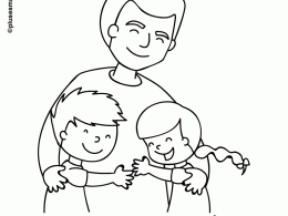 Colorear abrazo a papá