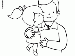 Colorear beso a papá