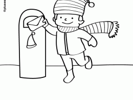 Colorear niño echando al buzón su carta a los reyes