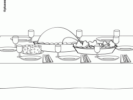 Colorear la mes de la cena de navidad