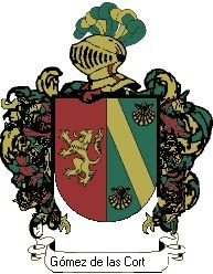 Escudo del apellido Gómez de las cortinas