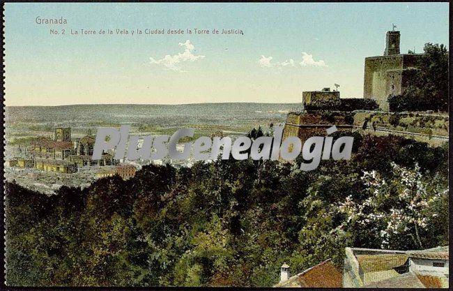 La torre de la vela y la ciudad de granada vistas desde la torre de justicia