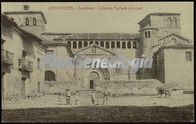 Fachada principal de la colejiata de santillana del mar (cantabria)