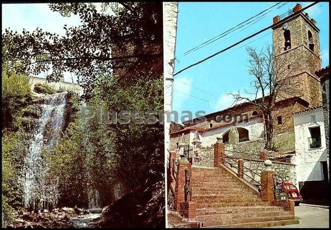 Iglesia parroquial y chorrera del cubo en checa (guadalajara)
