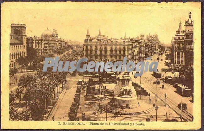 Plaza de la Universidad y Ronda en Barcelona