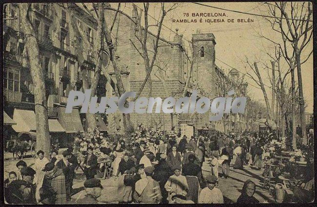 Ramblas é Iglesia de Belén en Barcelona