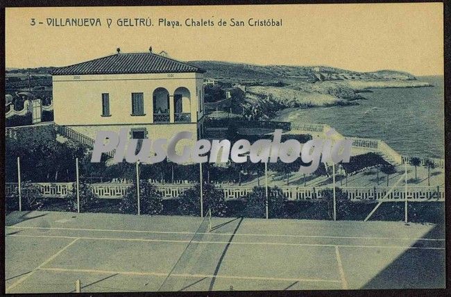 Playa y Chalets de San Cristóbal en Vilanova i Geltrú (Barcelona)