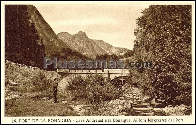 Port de la bonaigua. casa andreuet a la bonaigua. al fons les crestes del port (lleida)