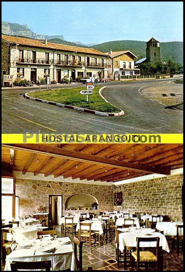 Fachada e interior del hostal arangoiti en yesa (navarra)